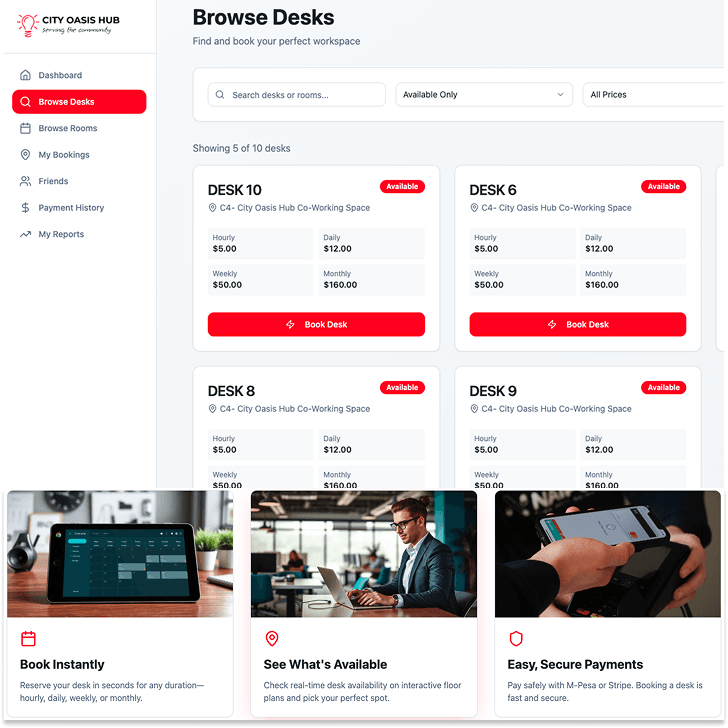 Co-Working Spaces Management System preview 2